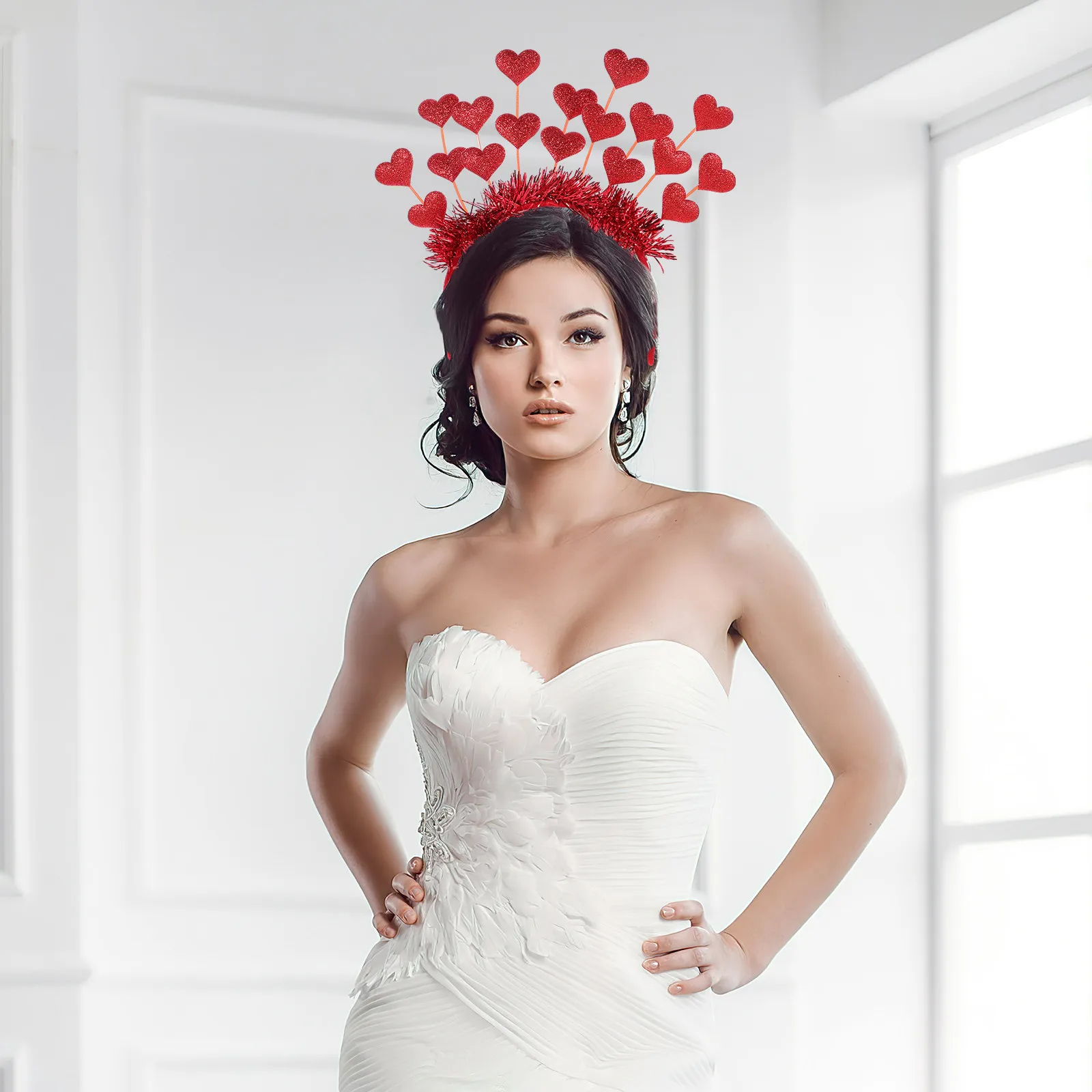 Повязка на голову с красным сердцем для женщин, аксессуар для волос на День святого Валентина, декоративный праздничный аксессуар, романтический костюмный реквизит, изысканный.
Повязка на голову с красным сердцем для женщин, аксессуар для волос на День святого Валентина, декоративный праздничный аксессуар, романтический костюмный реквизит, изысканный.