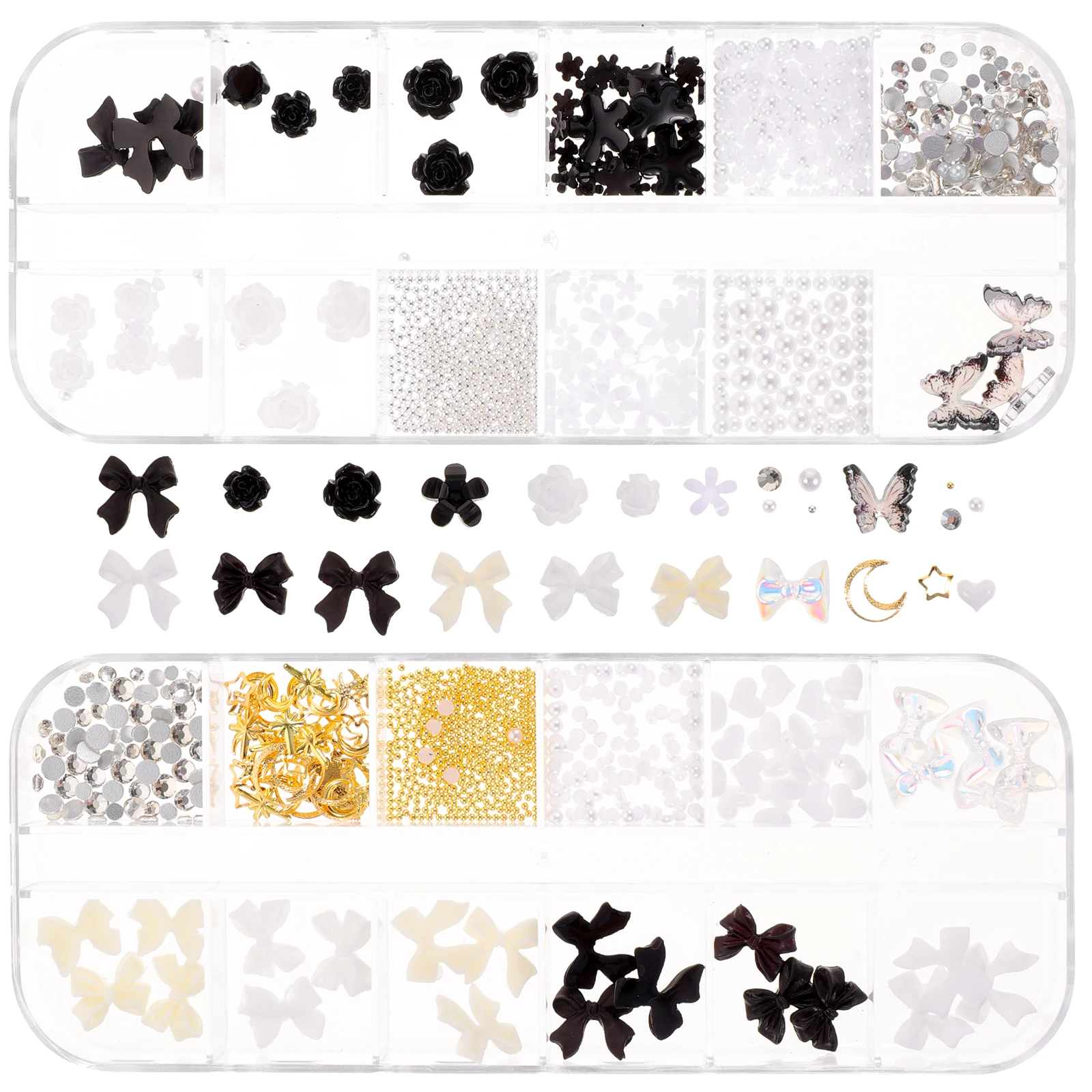 2 Boxes Nail Diamond Jewelry Black Bow Flowers Rhinestone Silver Pearls for Nail Decoration Gems Charm Accessories
2 Boxes Nail Diamond Jewelry Black Bow Flowers Rhinestone Silver Pearls for Nail Decoration Gems Charm Accessories