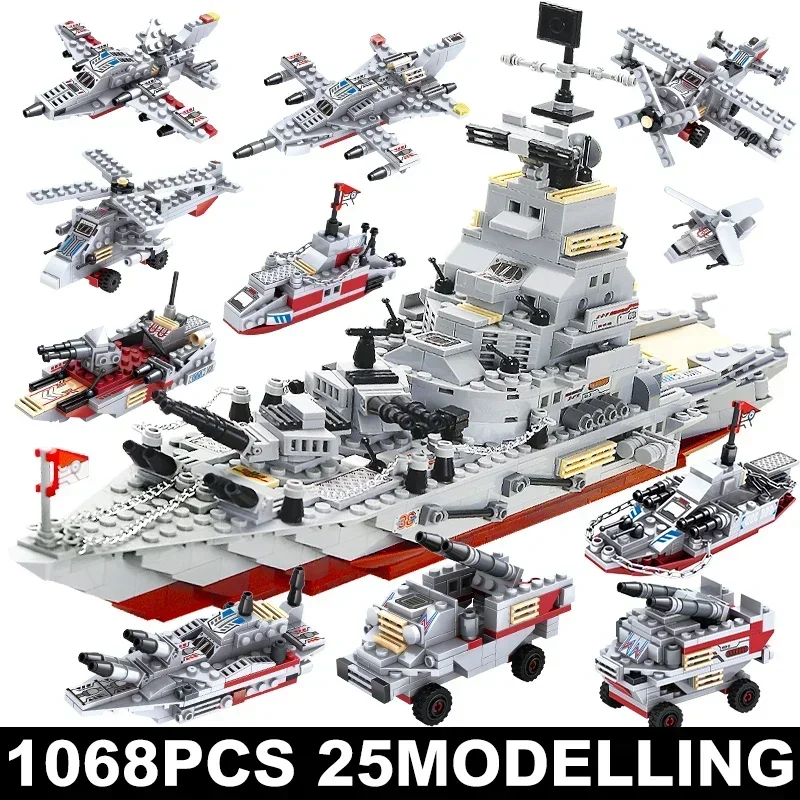 1000+ pcs Navy War Chariot Army Boat Plane Model Warships Building Blocks Compatible With Lego Construction Set for Bricks Toys
1000+ pcs Navy War Chariot Army Boat Plane Model Warships Building Blocks Compatible With Lego Construction Set for Bricks Toys