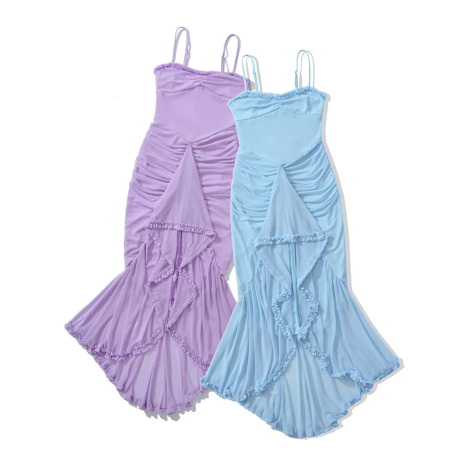 2025 Holiday Style Summer Women's Dress Ruffles Irregular Mesh Suspender Dress Solid Color Fashion Party Dress
2025 Holiday Style Summer Women's Dress Ruffles Irregular Mesh Suspender Dress Solid Color Fashion Party Dress
