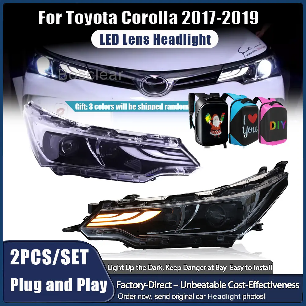 2PCS Led Headlamp Low High Beam for Toyota Corolla 2017 2018 2019 Car Headlights Fog Cover Daytime Running Lights for Auto Parts
2PCS Led Headlamp Low High Beam for Toyota Corolla 2017 2018 2019 Car Headlights Fog Cover Daytime Running Lights for Auto Parts