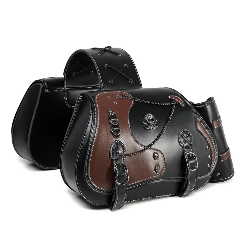 PU Leather Retro Punk Motorcycle Hanging Saddle Bag, Vintage Side Luggage Compatible with Harley Yamaha Cruiser Motorcycles
PU Leather Retro Punk Motorcycle Hanging Saddle Bag, Vintage Side Luggage Compatible with Harley Yamaha Cruiser Motorcycles
