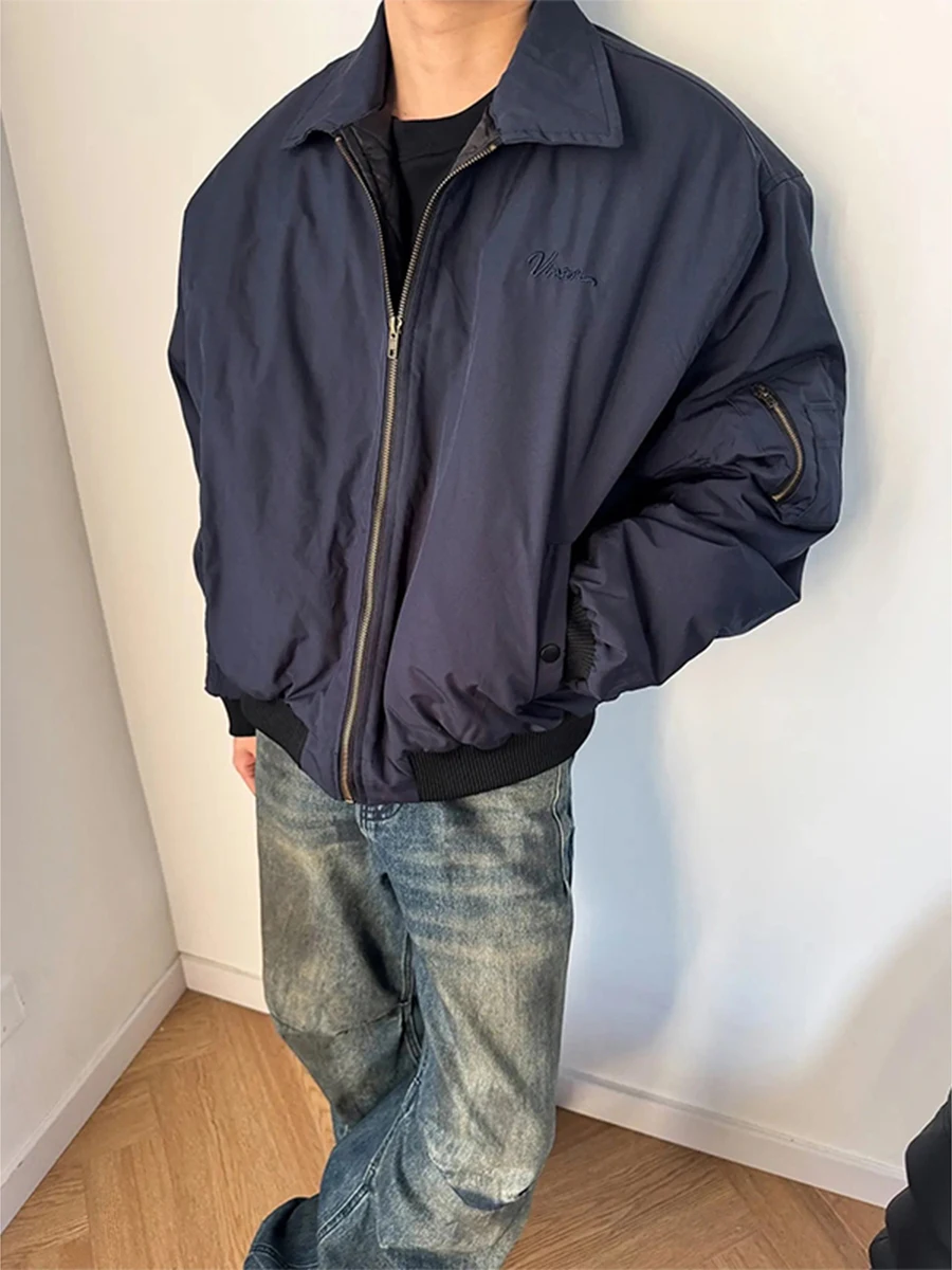 Утепленная хлопковая мужская зимняя модная куртка-бомбер синего цвета, повседневная, с длинными рукавами, на молнии
Утепленная хлопковая мужская зимняя модная куртка-бомбер синего цвета, повседневная, с длинными рукавами, на молнии