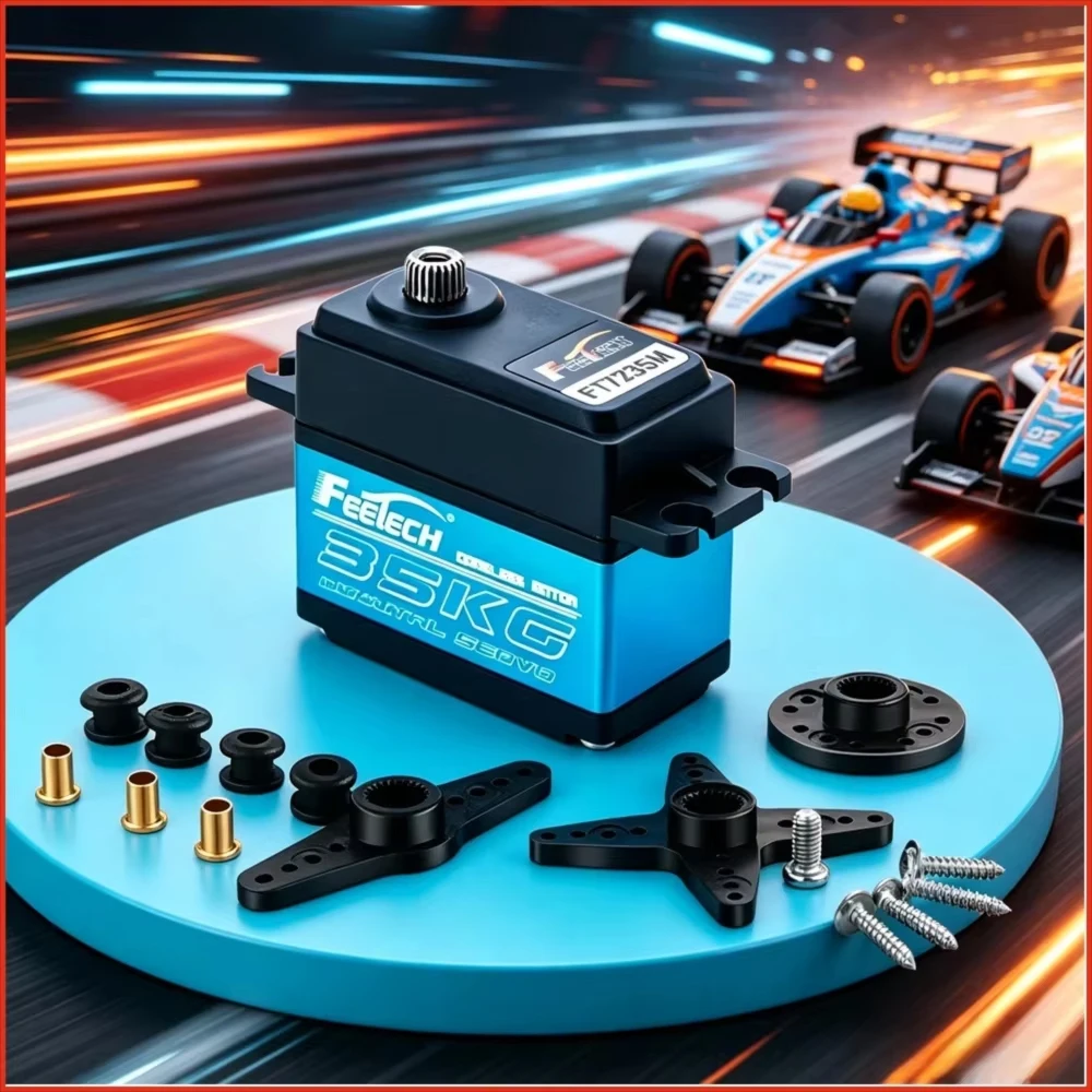 FEETECH FT7235M 6-8.4V 35KG Waterproof Coreless Digital Servo Steel Gear 180° Degree For 1/8 1/10 RC Car/Robot DIY Parts
FEETECH FT7235M 6-8.4V 35KG Waterproof Coreless Digital Servo Steel Gear 180° Degree For 1/8 1/10 RC Car/Robot DIY Parts