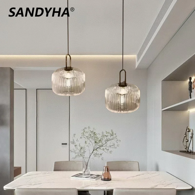 SANDYHA Stylish LED Pendant Light Nordic Striped Pumpkin Glass Chandelier Ideal for Bedroom Study Dining Table Home Decor
SANDYHA Stylish LED Pendant Light Nordic Striped Pumpkin Glass Chandelier Ideal for Bedroom Study Dining Table Home Decor