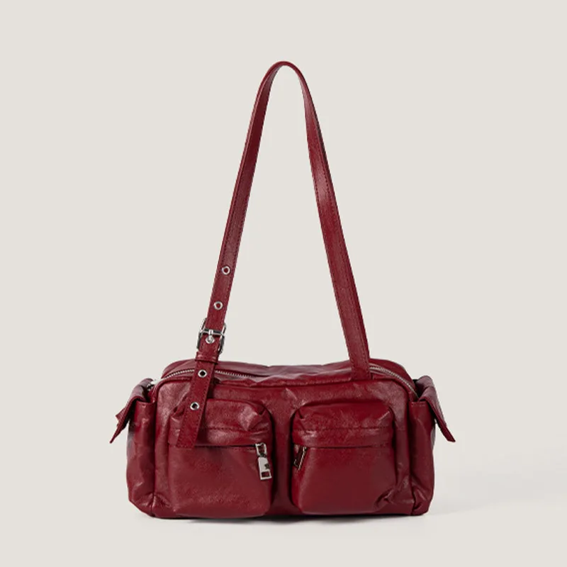 2025 Spring pu leather Korean pillow bag large capacity y2k spicy motorcycle multi-pocket soft bottom luxury designer women's ba
2025 Spring pu leather Korean pillow bag large capacity y2k spicy motorcycle multi-pocket soft bottom luxury designer women's ba