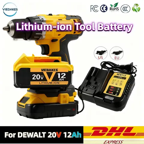 New 100% Original 7000mAh 20V for Dewalt Power Tool Battery DCB206 20V 2Ah Battery DCB206 20V Battery DCB205 DCB200
