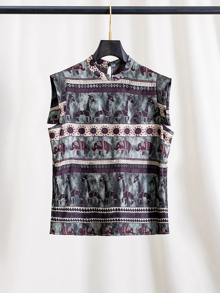 Young Style Printed Silk Blend Sandworm Silk Young Women's Summer Top Sleeveless Elegant Loose Fit Creative Pattern Breathable
Young Style Printed Silk Blend Sandworm Silk Young Women's Summer Top Sleeveless Elegant Loose Fit Creative Pattern Breathable