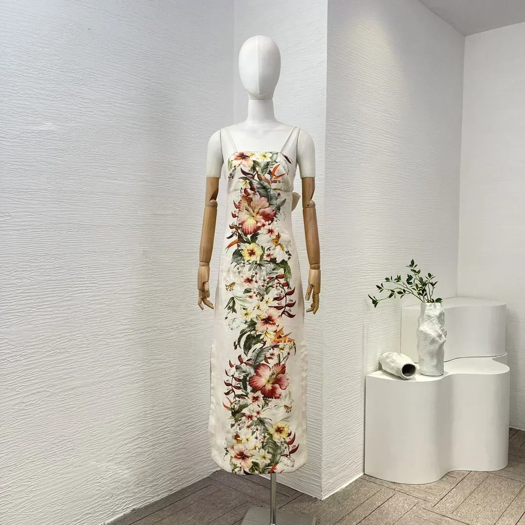 Beige Flowers Print Sleeveless Backless Midi Dress 2024 New Summer High Quality Women Clothes Beach Style for Holiday
Beige Flowers Print Sleeveless Backless Midi Dress 2024 New Summer High Quality Women Clothes Beach Style for Holiday