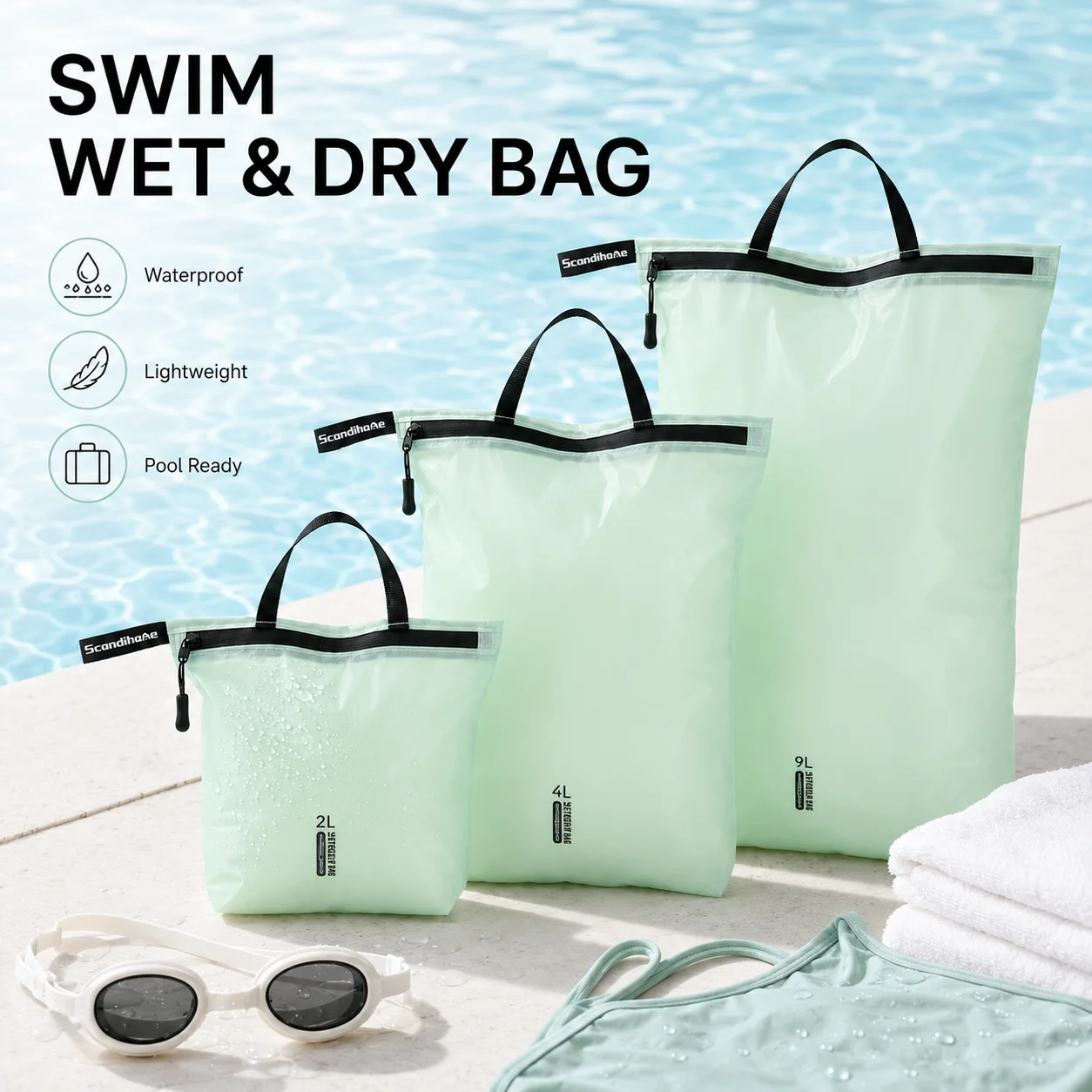 Waterproof Wet Dry Bag for Swimsuit Travel Beach Pool Gym Lightweight Nylon Zipper Organizer Shoe Toiletry Storage Pouch
Waterproof Wet Dry Bag for Swimsuit Travel Beach Pool Gym Lightweight Nylon Zipper Organizer Shoe Toiletry Storage Pouch