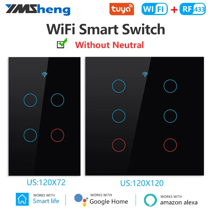 WiFi Rf433 Smart Light Switch Remote Control Wall Touch Crystal Tempered Glass Panel 1/2/3/4gang Suitable for EU/US Wall Lights
WiFi Rf433 Smart Light Switch Remote Control Wall Touch Crystal Tempered Glass Panel 1/2/3/4gang Suitable for EU/US Wall Lights