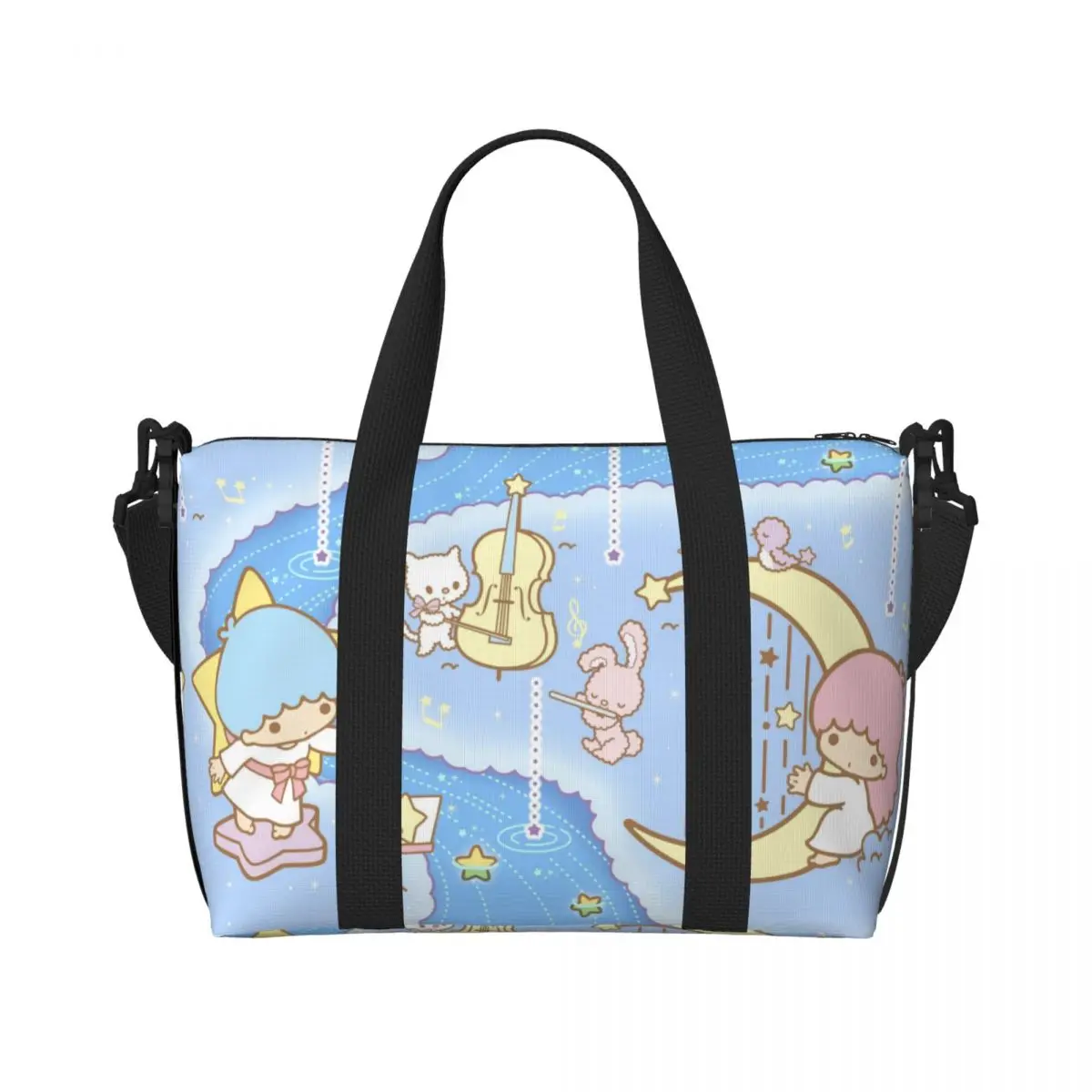 Custom Little Twin Stars Sanrio Cartoon Kiki Lala Tote Bag Women Large Capacity Gym Beach Shoulder Travel Bag
Custom Little Twin Stars Sanrio Cartoon Kiki Lala Tote Bag Women Large Capacity Gym Beach Shoulder Travel Bag