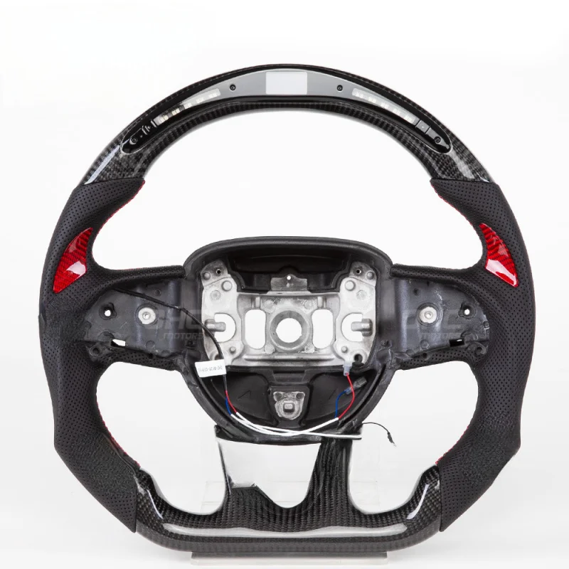 Suitable for Dodge Challenger perforated leather carbon fiber + LED devil horn car steering wheel modification
Suitable for Dodge Challenger perforated leather carbon fiber + LED devil horn car steering wheel modification