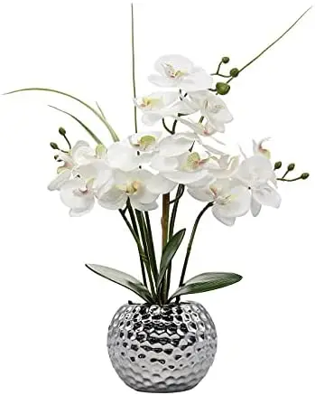 Faux White Phalaenopsis Orchid in Silver Pot – 20.8" Artificial Flower Arrangement for Dining Table
Faux White Phalaenopsis Orchid in Silver Pot – 20.8" Artificial Flower Arrangement for Dining Table