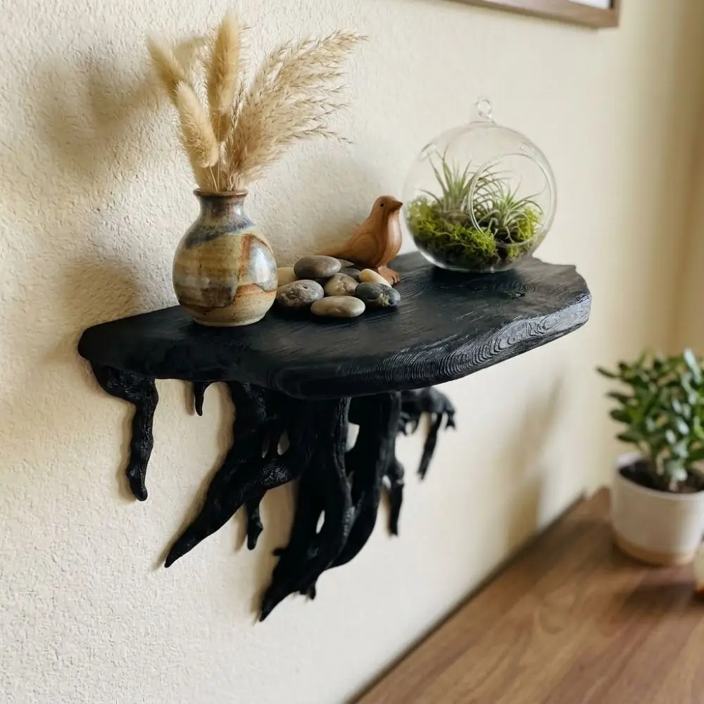 3D Printed Tree Root Shaped Wall Rack Plastic Integrated Wall Mount Display Rack Simulated Stable Driftwood Wall Floating Shelf
3D Printed Tree Root Shaped Wall Rack Plastic Integrated Wall Mount Display Rack Simulated Stable Driftwood Wall Floating Shelf