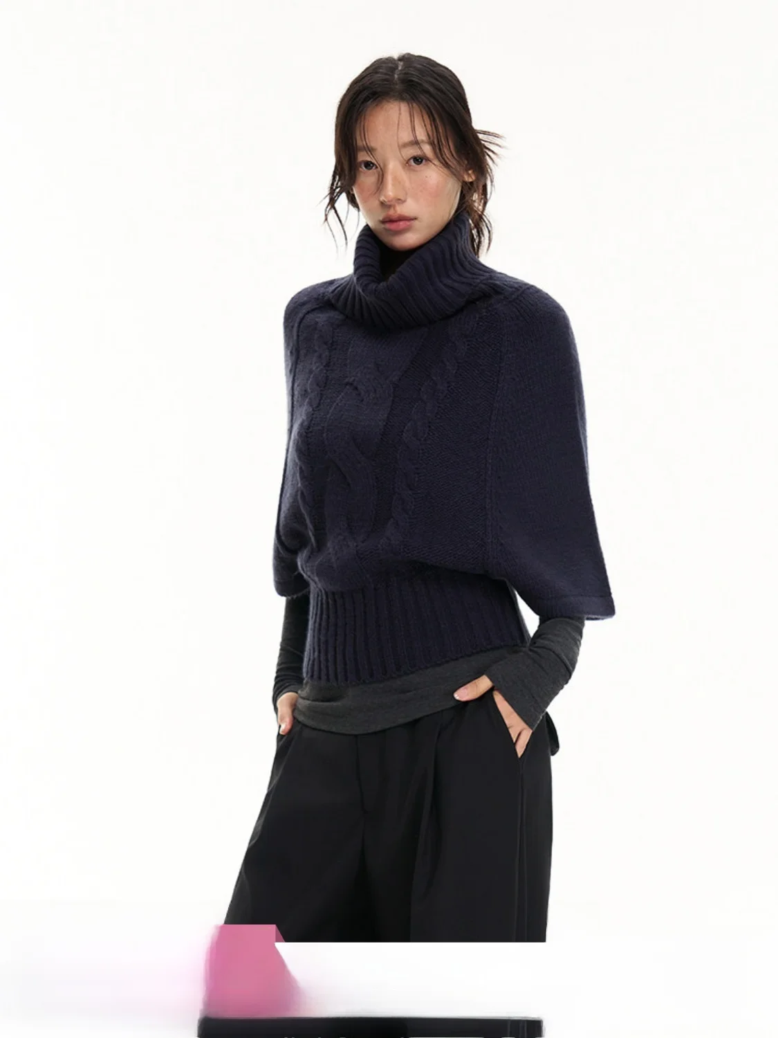 Heyabc Korean Style High Collar Half Sleeve Knitted Sweater Women's Lazy Rich Batwing Sleeve Cloak Casual Comfortable Top
Heyabc Korean Style High Collar Half Sleeve Knitted Sweater Women's Lazy Rich Batwing Sleeve Cloak Casual Comfortable Top