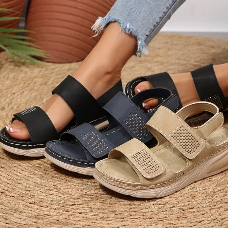 Women's Fish Mouth Open Toe Comfortable Wedge Mid Heel Sandals New Summer Women Vintage Hollow Out Breathable Sandals Summer New
Women's Fish Mouth Open Toe Comfortable Wedge Mid Heel Sandals New Summer Women Vintage Hollow Out Breathable Sandals Summer New