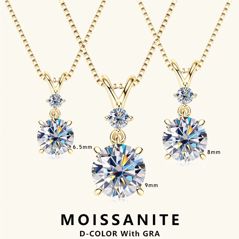 Lnngy 925 Sterling Silver Two-stone Pendant Necklaces Certified 6.5mm/8mm/9mm Moissanite Necklace For Women Neck Jewellry
Lnngy 925 Sterling Silver Two-stone Pendant Necklaces Certified 6.5mm/8mm/9mm Moissanite Necklace For Women Neck Jewellry