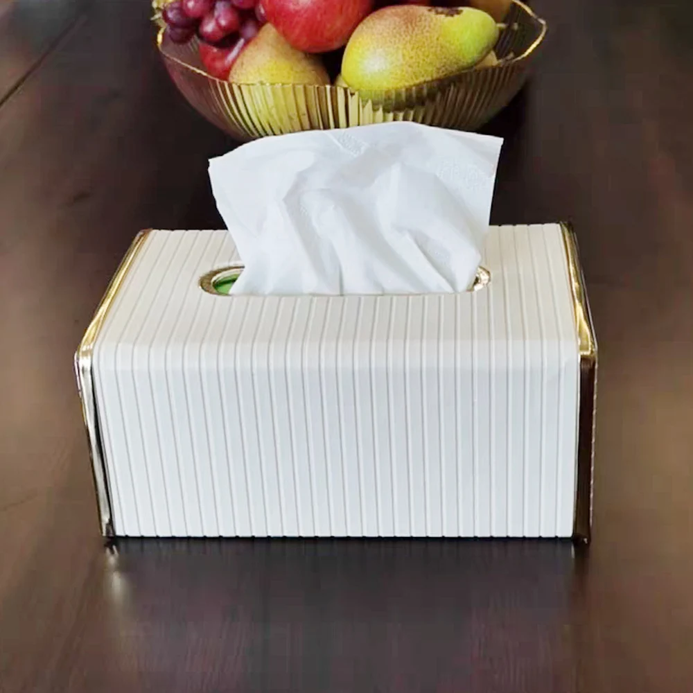 Leasylife Tissue Box Cover, Leather Rectangular Tissue Box, Dining Room Napkin Holder, for Bathroom Home Hotel Office Paper Box
Leasylife Tissue Box Cover, Leather Rectangular Tissue Box, Dining Room Napkin Holder, for Bathroom Home Hotel Office Paper Box