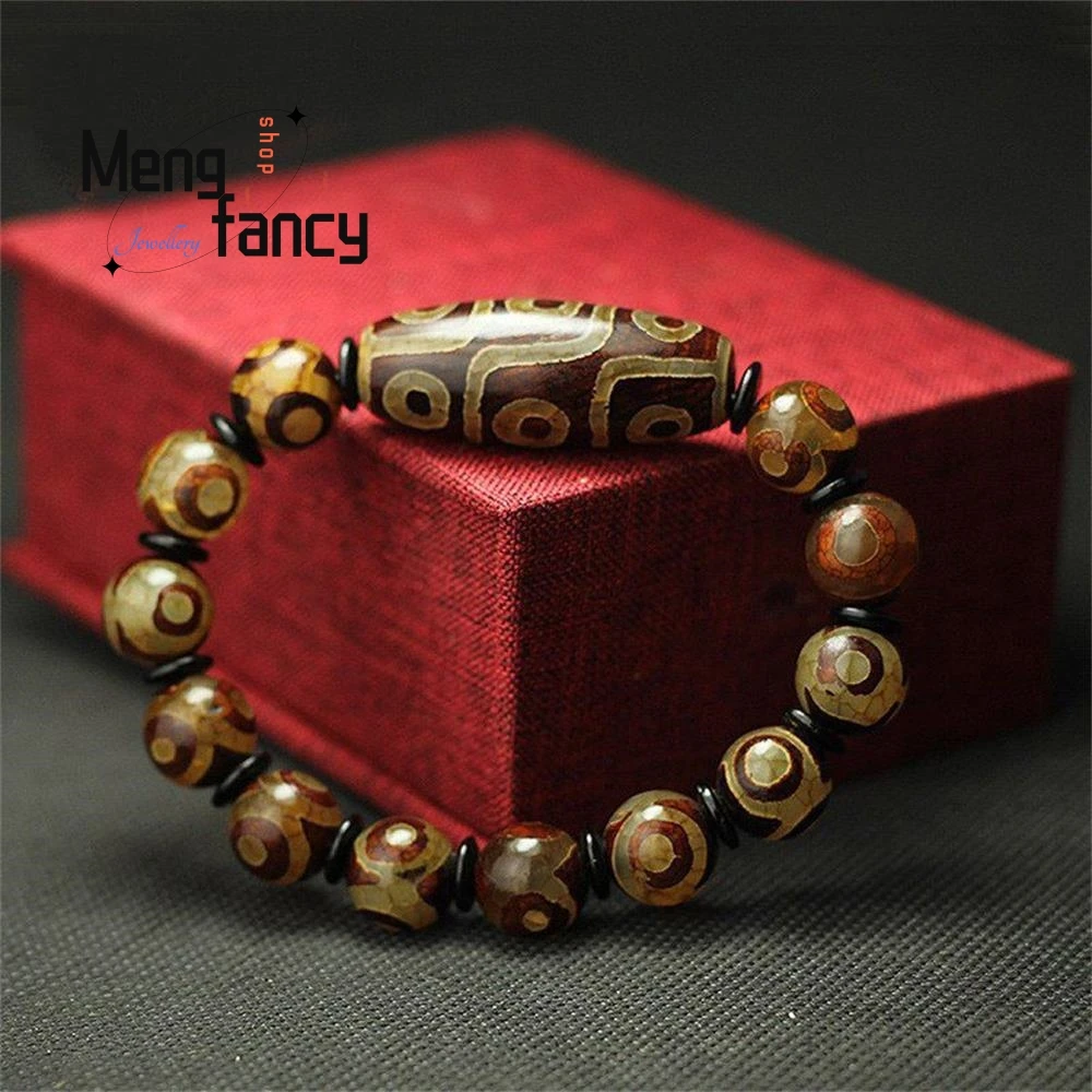 Retro National Style Nine-eyed Celestial Pearl Cylindrical Beads Natural Agate Bracelet Best Selling Couple Fashion Fine Jewelry
Retro National Style Nine-eyed Celestial Pearl Cylindrical Beads Natural Agate Bracelet Best Selling Couple Fashion Fine Jewelry