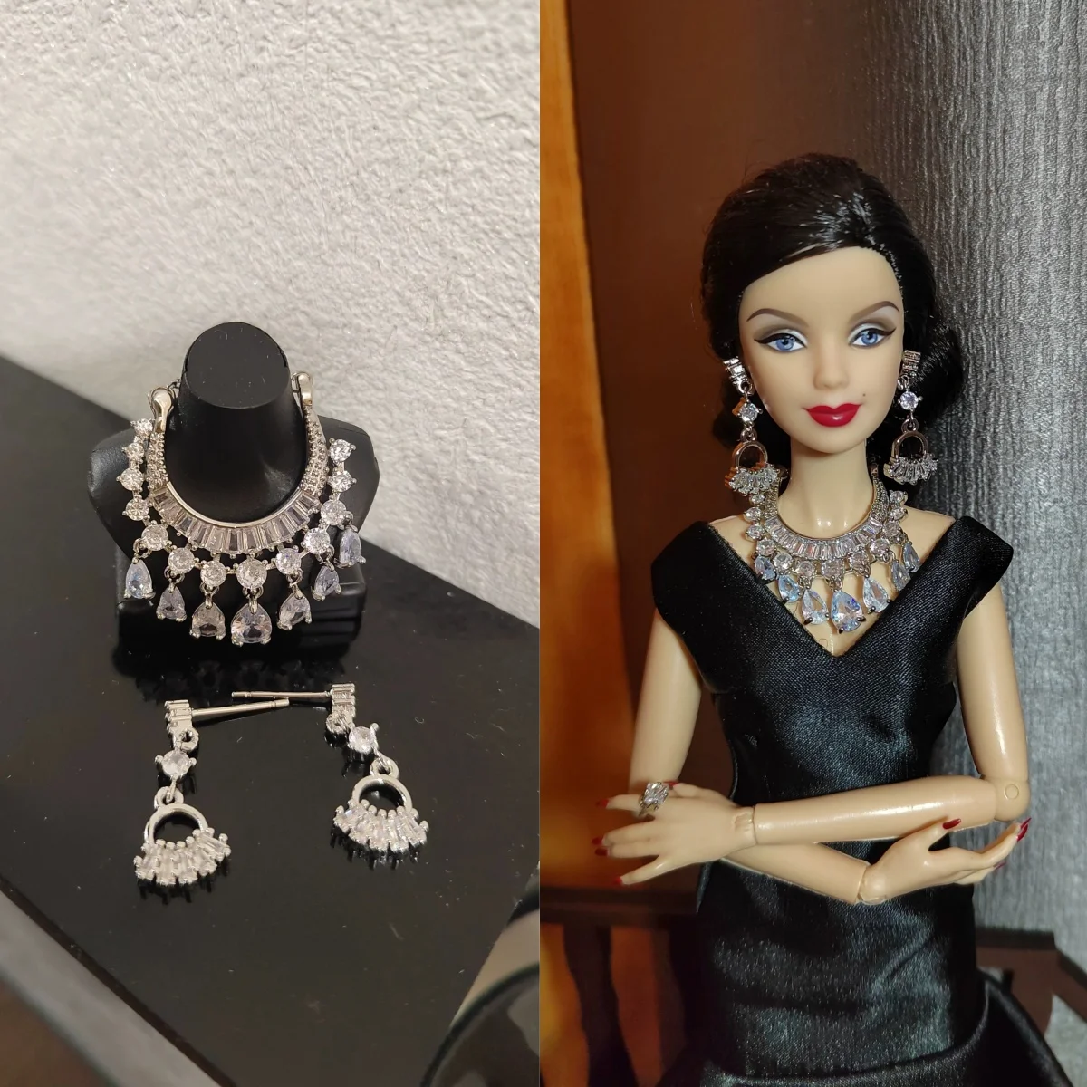 Ювелирные аксессуары для кукол 1/6, элегантное темпераментное роскошное ожерелье с магнитной застежкой и бриллиантами + серьги для наряда куклы BJD 30 см
Ювелирные аксессуары для кукол 1/6, элегантное темпераментное роскошное ожерелье с магнитной застежкой и бриллиантами + серьги для наряда куклы BJD 30 см