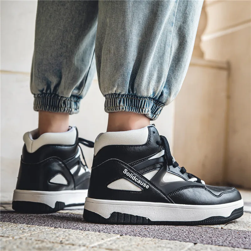 Brand Mens Breathable High Top Skateboard Shoes Casual Non-slip Sport Shoes Platform Leather Sneakers
Brand Mens Breathable High Top Skateboard Shoes Casual Non-slip Sport Shoes Platform Leather Sneakers