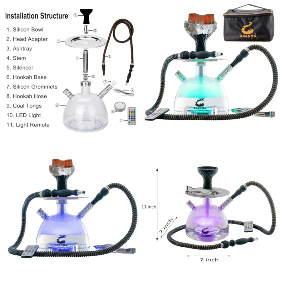Micro Modern Acrylic Bubble Hookah with Travel Case System Silicone Hookah Bowl Silk Hookah Hose Tongs Magical LED Light for Be
Micro Modern Acrylic Bubble Hookah with Travel Case System Silicone Hookah Bowl Silk Hookah Hose Tongs Magical LED Light for Be