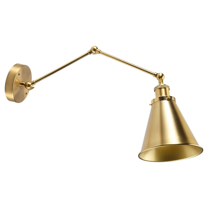 B53C Industrial Wall Sconce Light Brass Cone Shade Wall Light With Adjustable Arm For Indoor Home Bar Warehouse Hallway
B53C Industrial Wall Sconce Light Brass Cone Shade Wall Light With Adjustable Arm For Indoor Home Bar Warehouse Hallway