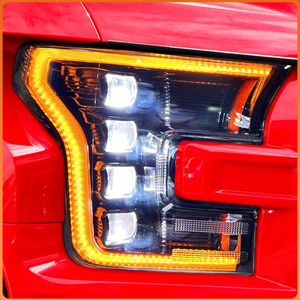 For Ford F-150 Raptor 2015-2017 Upgrade LED Headlights Four Projector Lenses DRL Turn Signals Plug and Play Front Car Lamps
For Ford F-150 Raptor 2015-2017 Upgrade LED Headlights Four Projector Lenses DRL Turn Signals Plug and Play Front Car Lamps