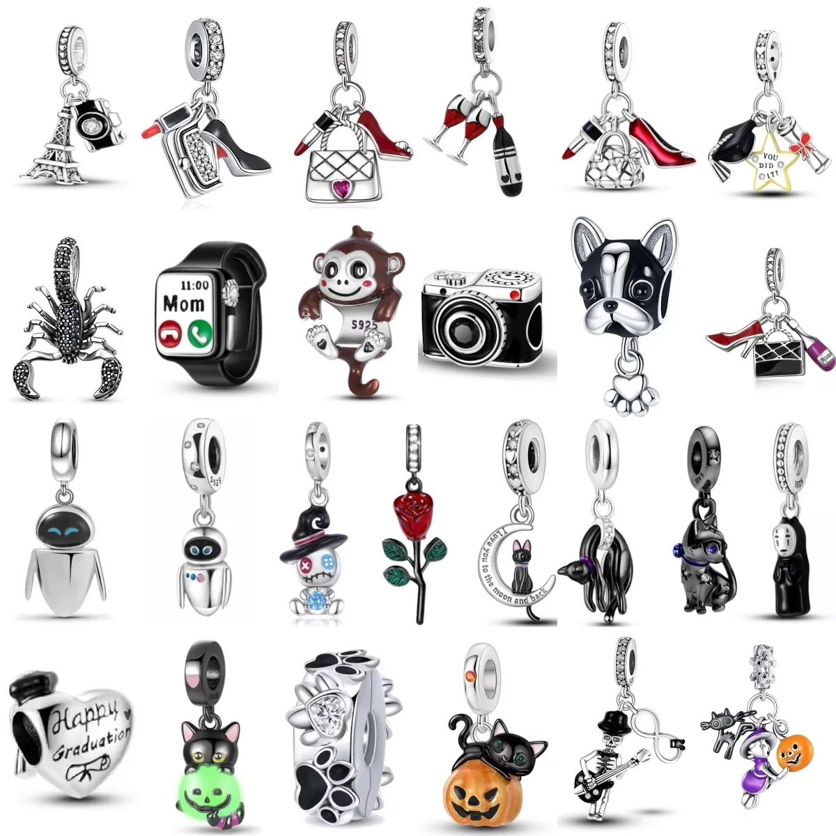 Изысканные подвески из серебра 925 пробы: темно-черные туфли на высоком каблуке, помада, скорпион, роза. Подходят для оригинальных браслетов, DIY, женские ювелирные аксессуары.
Изысканные подвески из серебра 925 пробы: темно-черные туфли на высоком каблуке, помада, скорпион, роза. Подходят для оригинальных браслетов, DIY, женские ювелирные аксессуары.