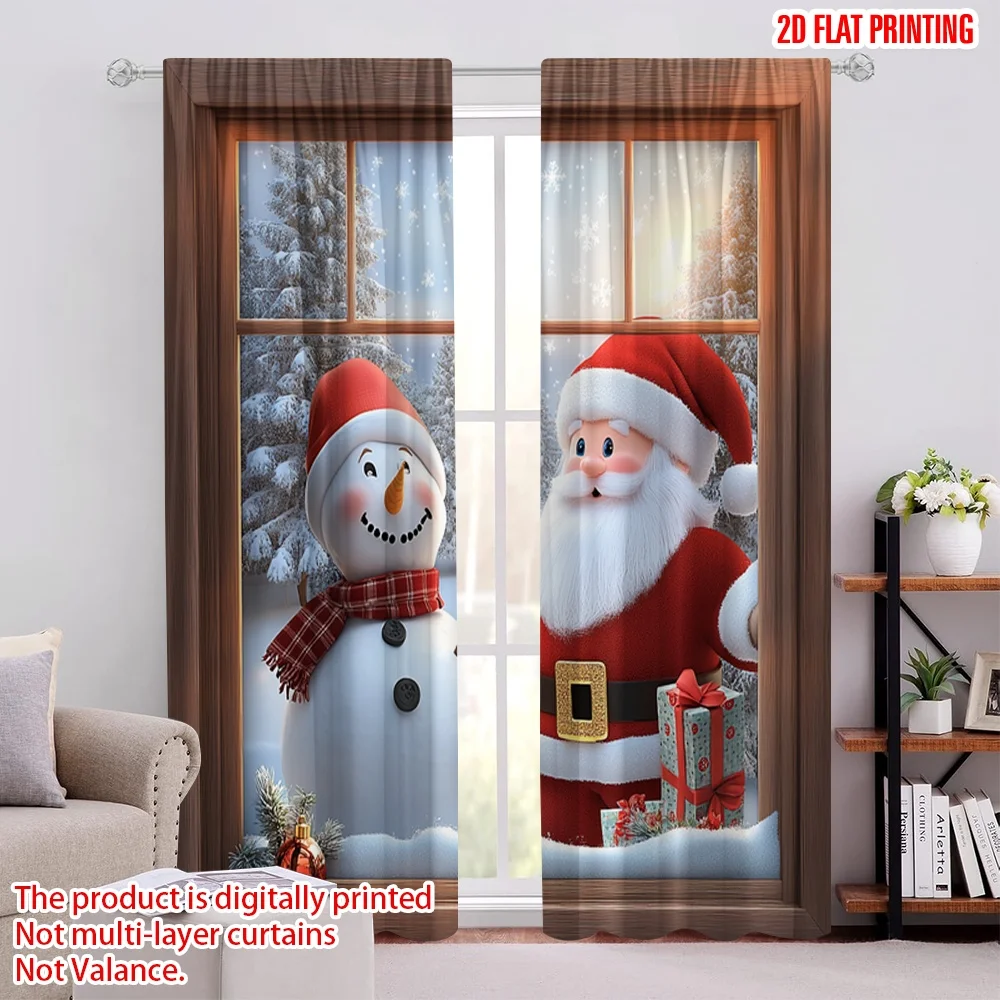 2Pcs 2D Flat PrintingSanta Claus Christmas Snowman Window Santa Claus Gifts For Living Room Dining Room Bedroom Curtain
2Pcs 2D Flat PrintingSanta Claus Christmas Snowman Window Santa Claus Gifts For Living Room Dining Room Bedroom Curtain