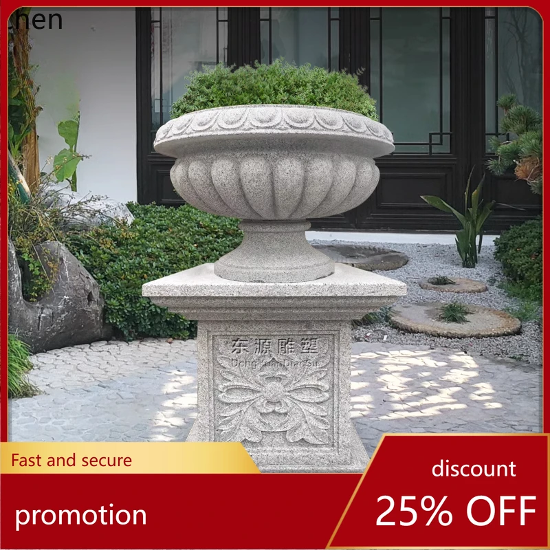 CZ stone carving flower pot yellow rust stone marble flower pot courtyard garden sculpture ornament decor
CZ stone carving flower pot yellow rust stone marble flower pot courtyard garden sculpture ornament decor