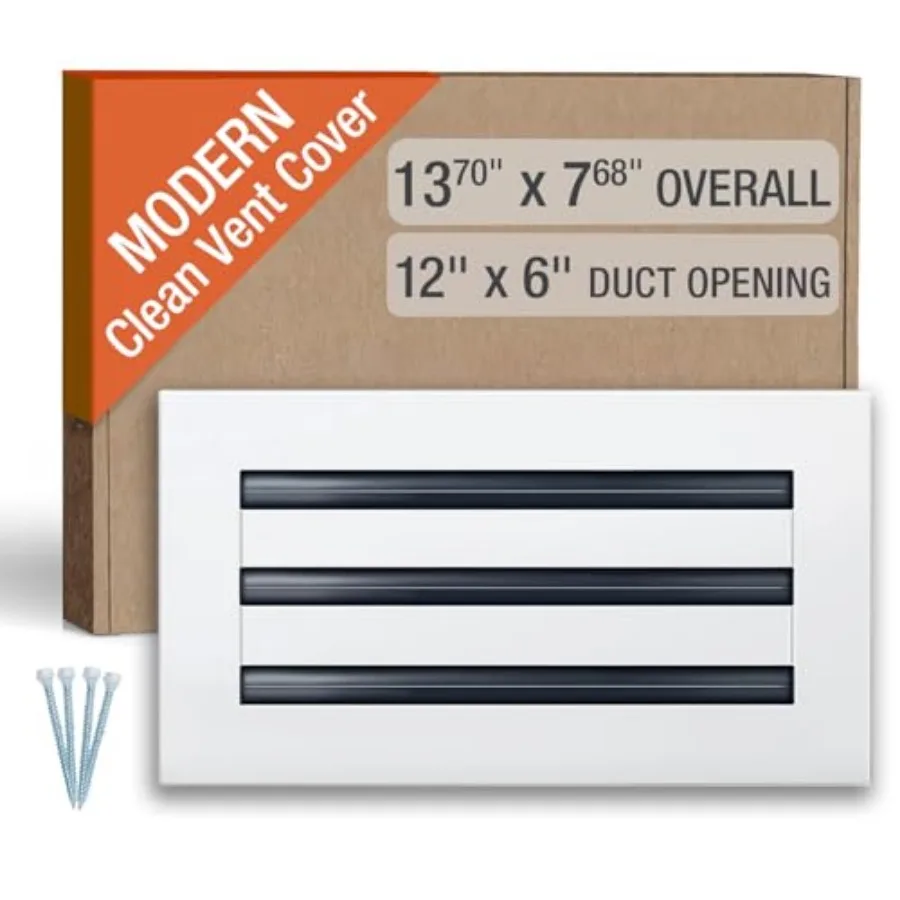 FA-STAR Clean Modern AC Vent Cover 12 x 6 Duct Opening Cutout - Decorative White Air Vent - Standard Linear Slot Diffuser - Reg
FA-STAR Clean Modern AC Vent Cover 12 x 6 Duct Opening Cutout - Decorative White Air Vent - Standard Linear Slot Diffuser - Reg