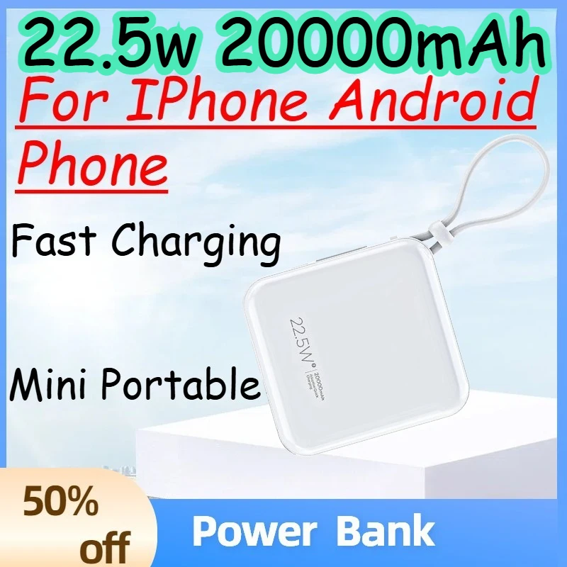 22.5w 20000mAh Fast Charging Power Bank for IPhone Android Phone Mini Portable Lightning Mobile PowerBank
22.5w 20000mAh Fast Charging Power Bank for IPhone Android Phone Mini Portable Lightning Mobile PowerBank