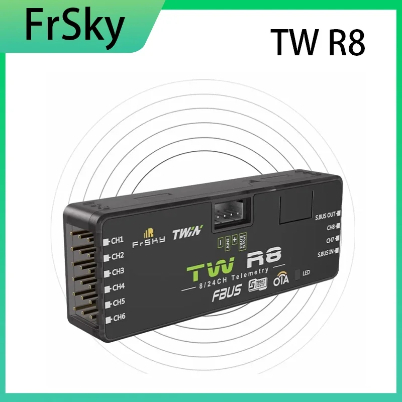 FrSky TW R8 Dual 2.4G Receiver with 8CH PWM Channel Over-The-Air (OTA) wireless upgrade function
FrSky TW R8 Dual 2.4G Receiver with 8CH PWM Channel Over-The-Air (OTA) wireless upgrade function