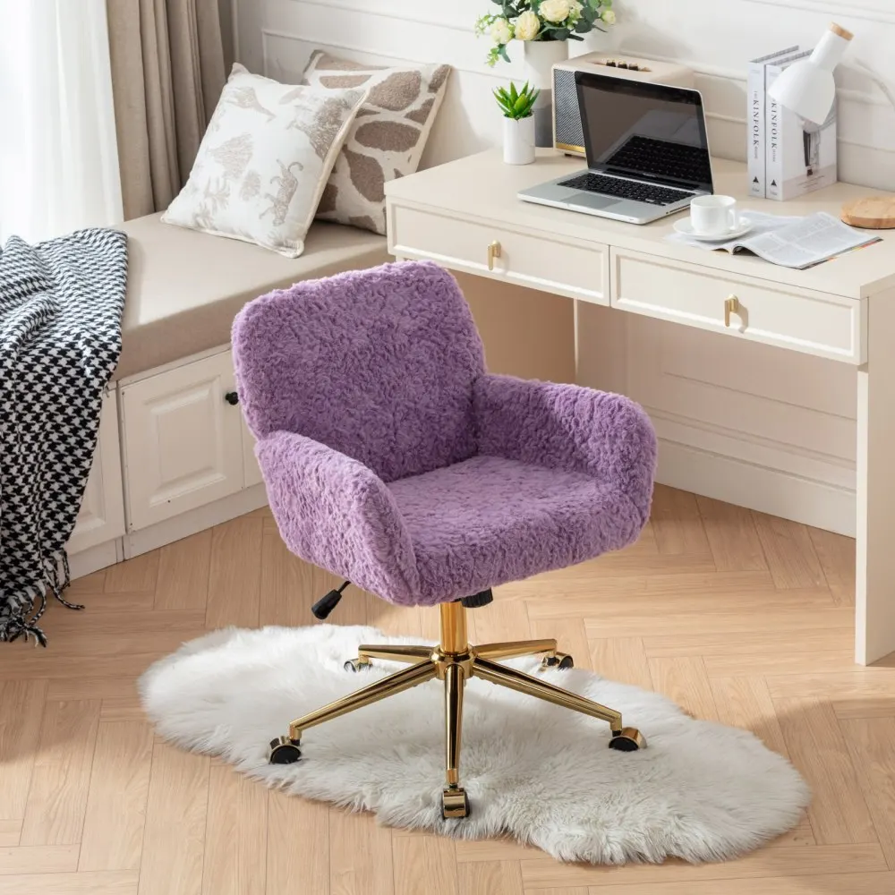 Furniture Office Chair,Artificial rabbit hair Home Office Chair with Golden Metal Base,Adjustable Desk Chair Swivel Office Chair
Furniture Office Chair,Artificial rabbit hair Home Office Chair with Golden Metal Base,Adjustable Desk Chair Swivel Office Chair