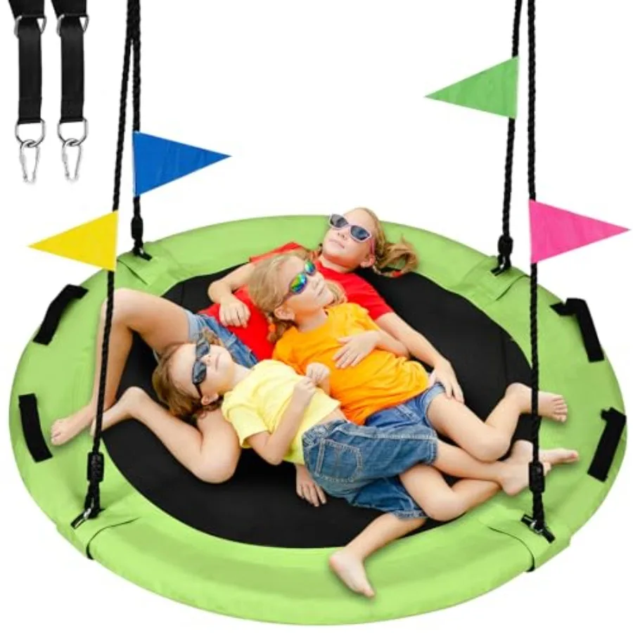 Outdoor playground tree swing: large saucer flying swing durable HDPE plastic vibrant blue 900 lbs capacity adjustable hanging
Outdoor playground tree swing: large saucer flying swing durable HDPE plastic vibrant blue 900 lbs capacity adjustable hanging