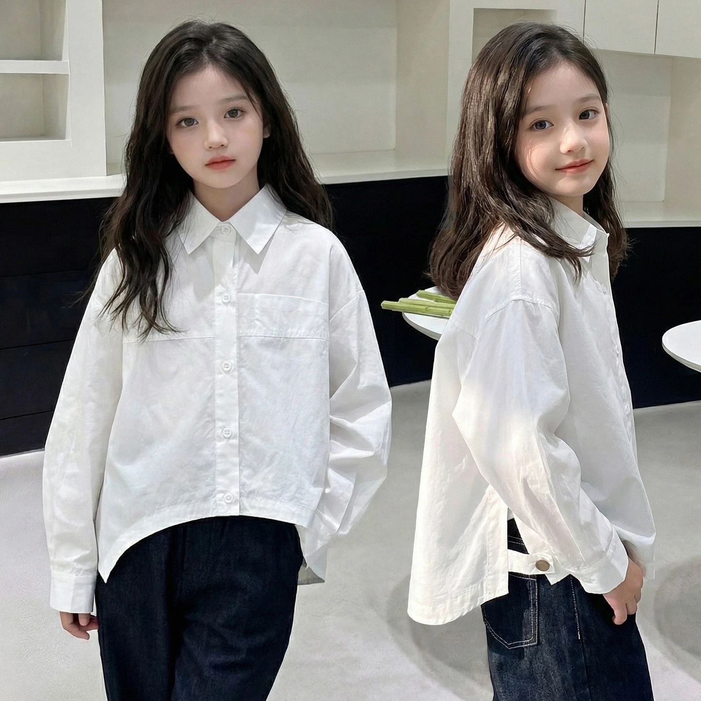 Новая корейская асимметричная белая блузка для девочек 2026 года, универсальная блузка с длинным рукавом для весенне-летнего сезона
Новая корейская асимметричная белая блузка для девочек 2026 года, универсальная блузка с длинным рукавом для весенне-летнего сезона