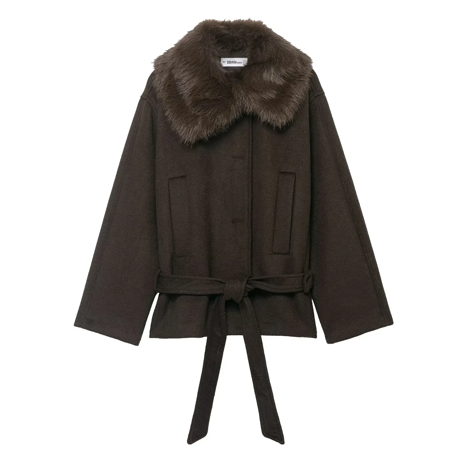 Fashion new women's blended synthetic fur collar women's coat jacket wool blended synthetic fur effect collar coat jacket
Fashion new women's blended synthetic fur collar women's coat jacket wool blended synthetic fur effect collar coat jacket
