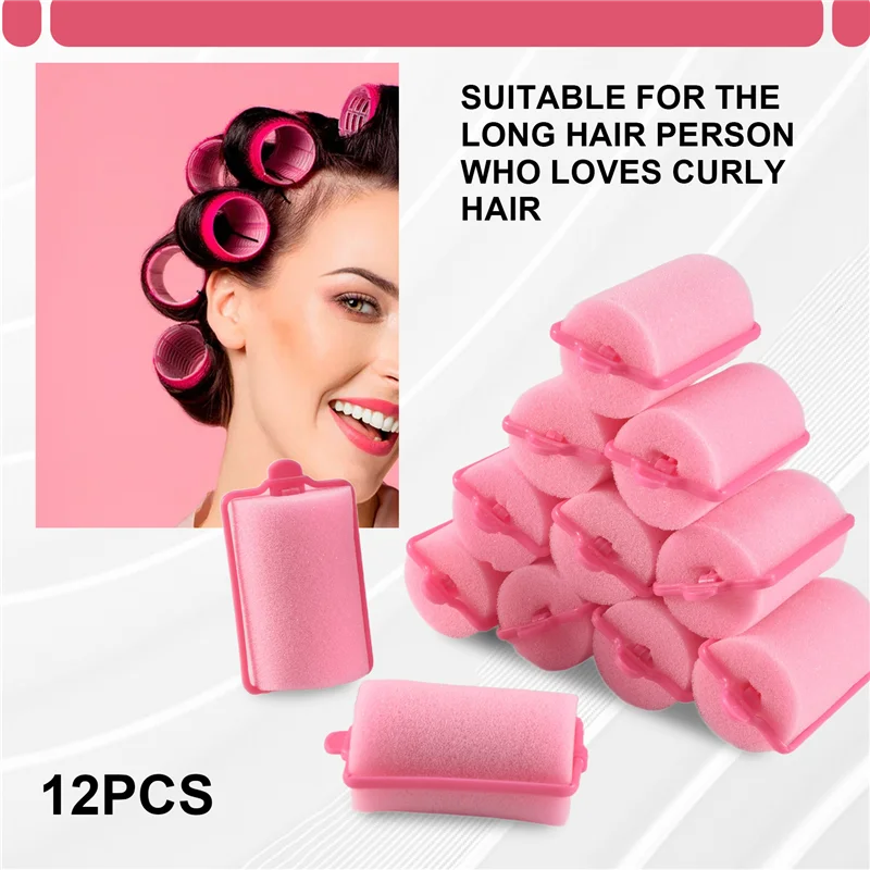 A61I 12Pcs Dark Pink Hair Styling Soft Foam Sponge Rollers Curlers Hairdressing Tool
A61I 12Pcs Dark Pink Hair Styling Soft Foam Sponge Rollers Curlers Hairdressing Tool