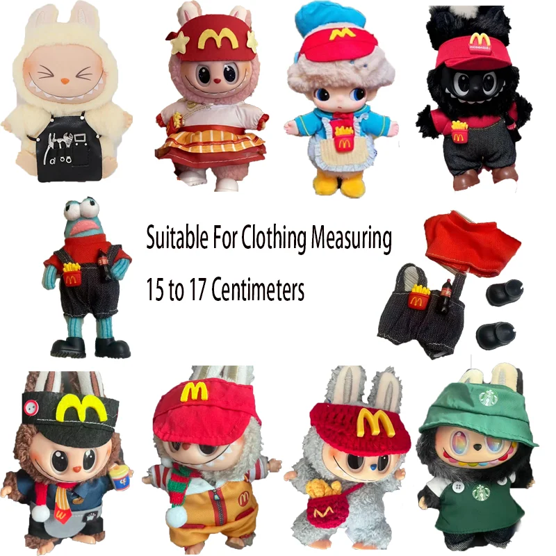 For Labubu/Clownfish/Dimoo Mini 15 17cm Doll Clothes Fast Food Workwear Set Hambuger Cola Fries Style Cloting Accessories
For Labubu/Clownfish/Dimoo Mini 15 17cm Doll Clothes Fast Food Workwear Set Hambuger Cola Fries Style Cloting Accessories