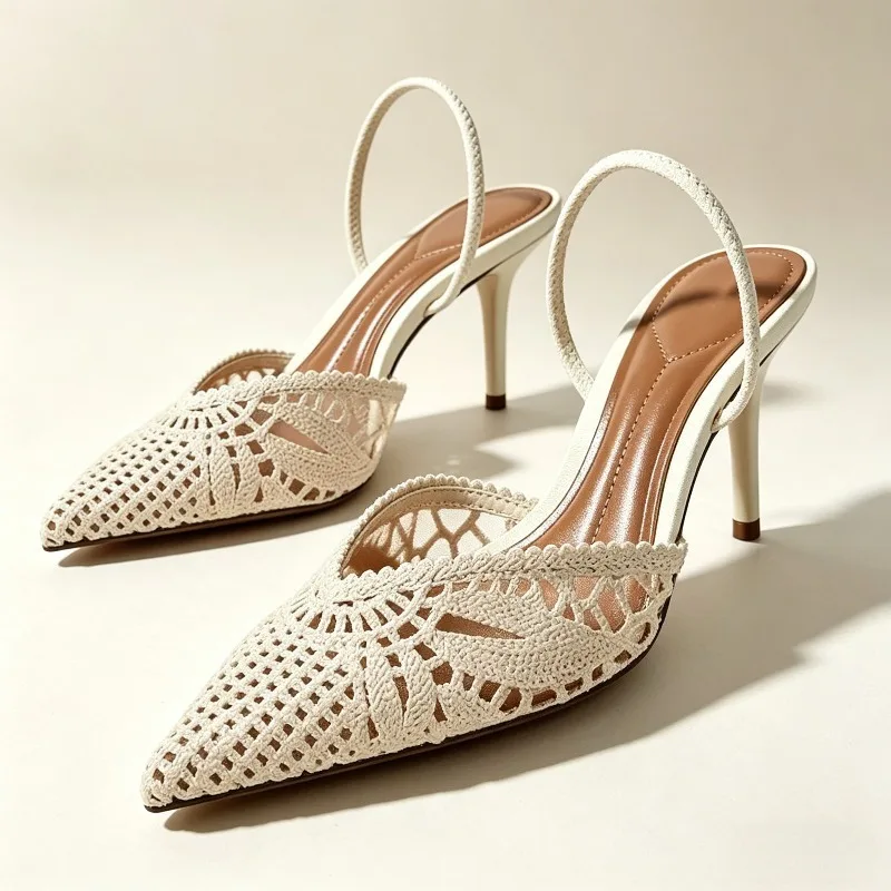Weave Mesh Backless Women's Sandals Summer 2026 Novelty Pointed Toe Pumps and Heels Elegant Stiletto Heel Dress Designer Shoes
Weave Mesh Backless Women's Sandals Summer 2026 Novelty Pointed Toe Pumps and Heels Elegant Stiletto Heel Dress Designer Shoes