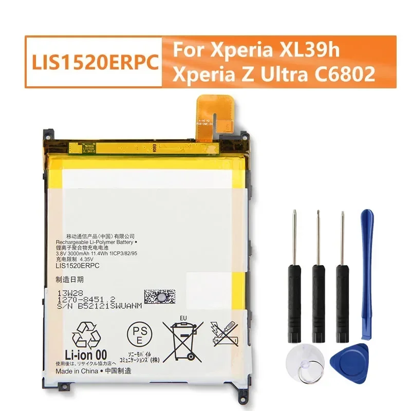 LIS1520ERPC Сменный аккумулятор для телефона Sony XL39h Xperia Z Ultra C6802 Togari L4 ZU C6833 3000 мАч
LIS1520ERPC Сменный аккумулятор для телефона Sony XL39h Xperia Z Ultra C6802 Togari L4 ZU C6833 3000 мАч