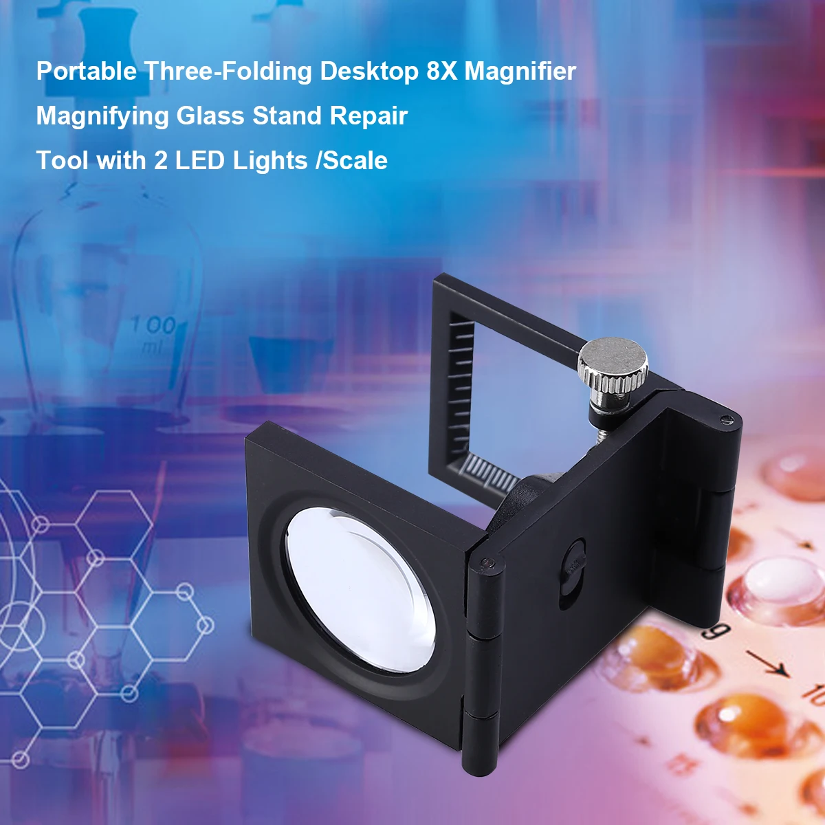8X Magnifier Glass LED Illuminated 24mm Lens Diameter ABS Material Map Reading Jewelry Coin Collector Circuit Board Loupe
8X Magnifier Glass LED Illuminated 24mm Lens Diameter ABS Material Map Reading Jewelry Coin Collector Circuit Board Loupe