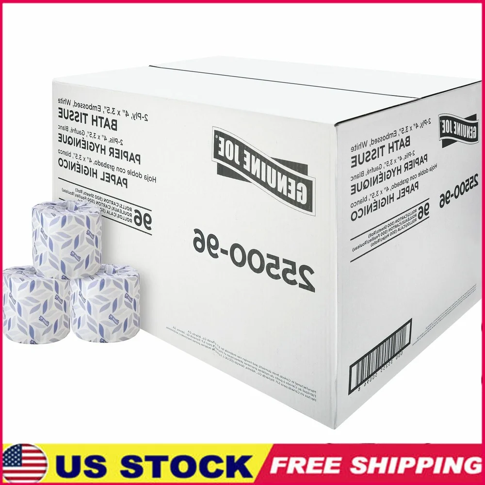 2-Ply Soft Perforated Bath Tissue Rolls Absorbent Toilet Paper Standard Size 500 Sheets 96 Rolls Carton High Quality
2-Ply Soft Perforated Bath Tissue Rolls Absorbent Toilet Paper Standard Size 500 Sheets 96 Rolls Carton High Quality