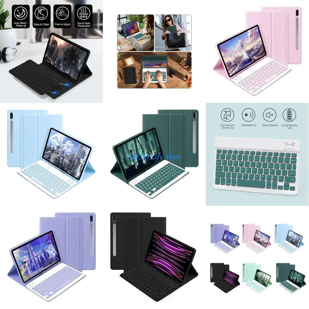 E65E Keyboard Case Detachable Bluetooth-compatible Keyboard Cover for Tab S9FE
E65E Keyboard Case Detachable Bluetooth-compatible Keyboard Cover for Tab S9FE