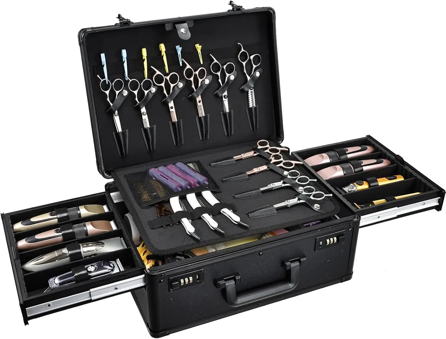 Barber Case with Clippers Sliding Tray, Professional Barbers Briefcase for Hair Scissors Trimmer Organizer, Salon Grooming Hard
Barber Case with Clippers Sliding Tray, Professional Barbers Briefcase for Hair Scissors Trimmer Organizer, Salon Grooming Hard
