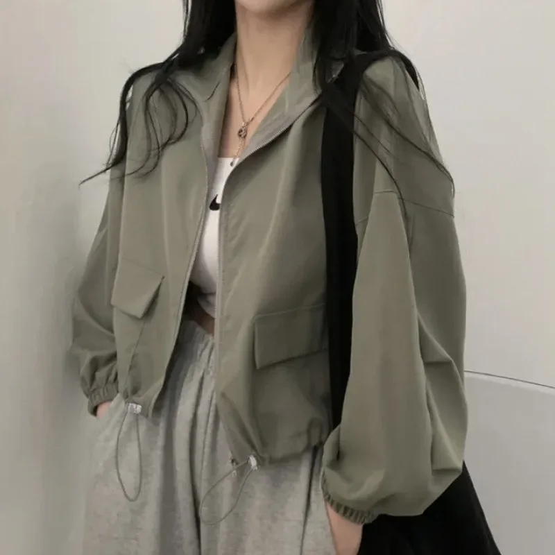 New Women Solid Colors Drawstring Sun-Protection Jacket Spring Autumn Thin Jackets All-Match Baseball Uniform Fashion Jackets
New Women Solid Colors Drawstring Sun-Protection Jacket Spring Autumn Thin Jackets All-Match Baseball Uniform Fashion Jackets