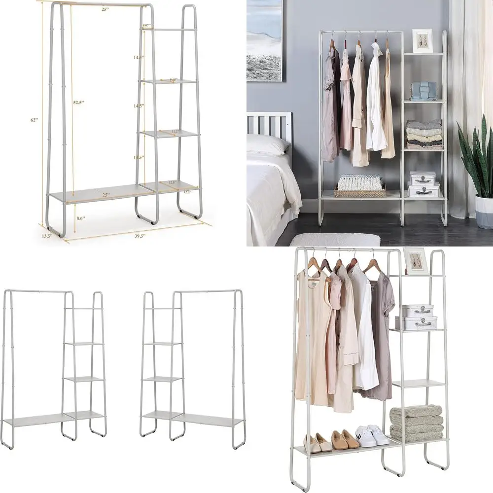 Freestanding Metal Clothing and Accessory Organizer Rack for Closet
Freestanding Metal Clothing and Accessory Organizer Rack for Closet