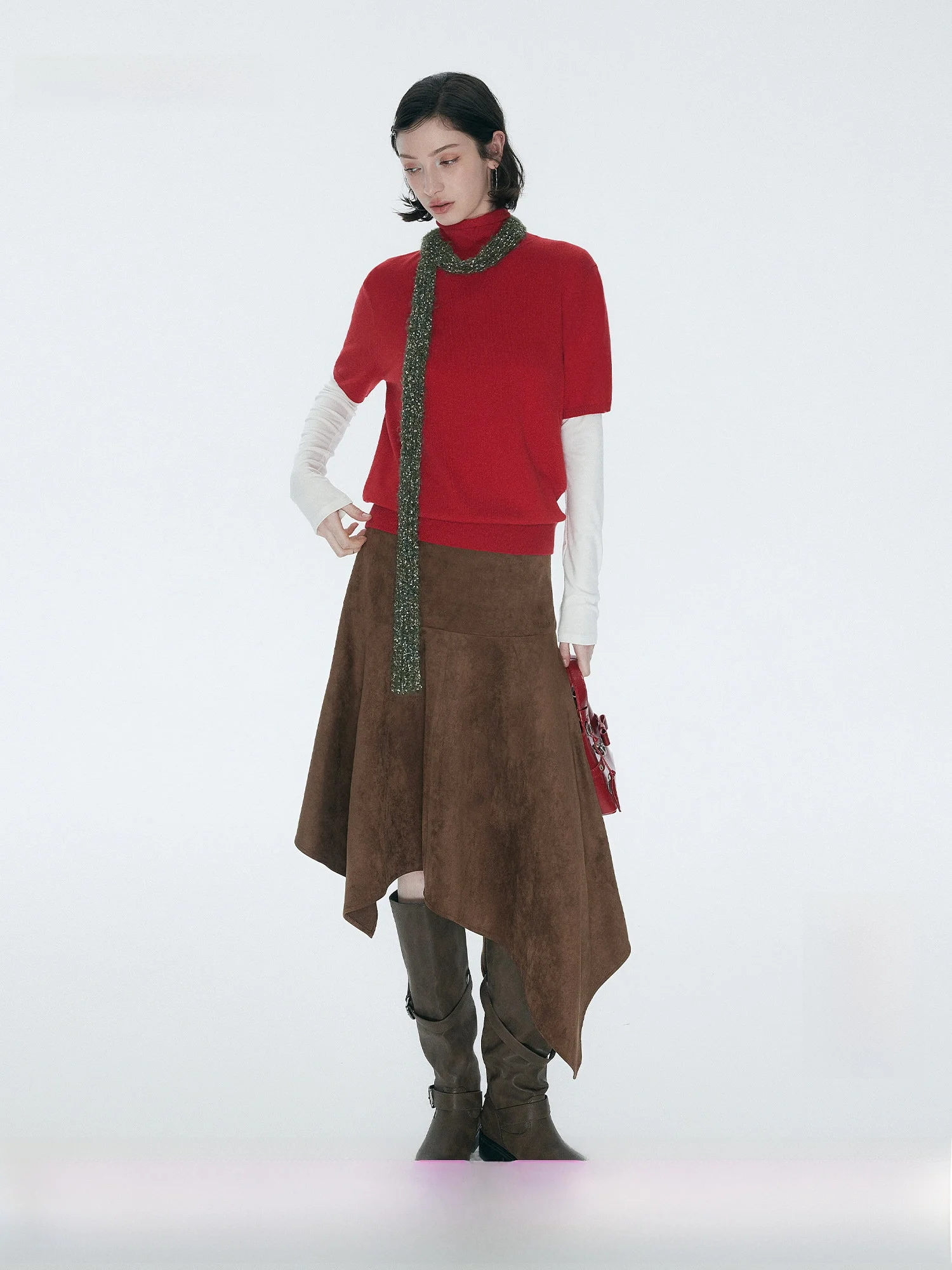 Fashionable Retro Weathered Soft Suede Skirt Asymmetrical Cut Midi Skirt Annachic Polyester Fiber A-Line Skirt Casual Commute
Fashionable Retro Weathered Soft Suede Skirt Asymmetrical Cut Midi Skirt Annachic Polyester Fiber A-Line Skirt Casual Commute